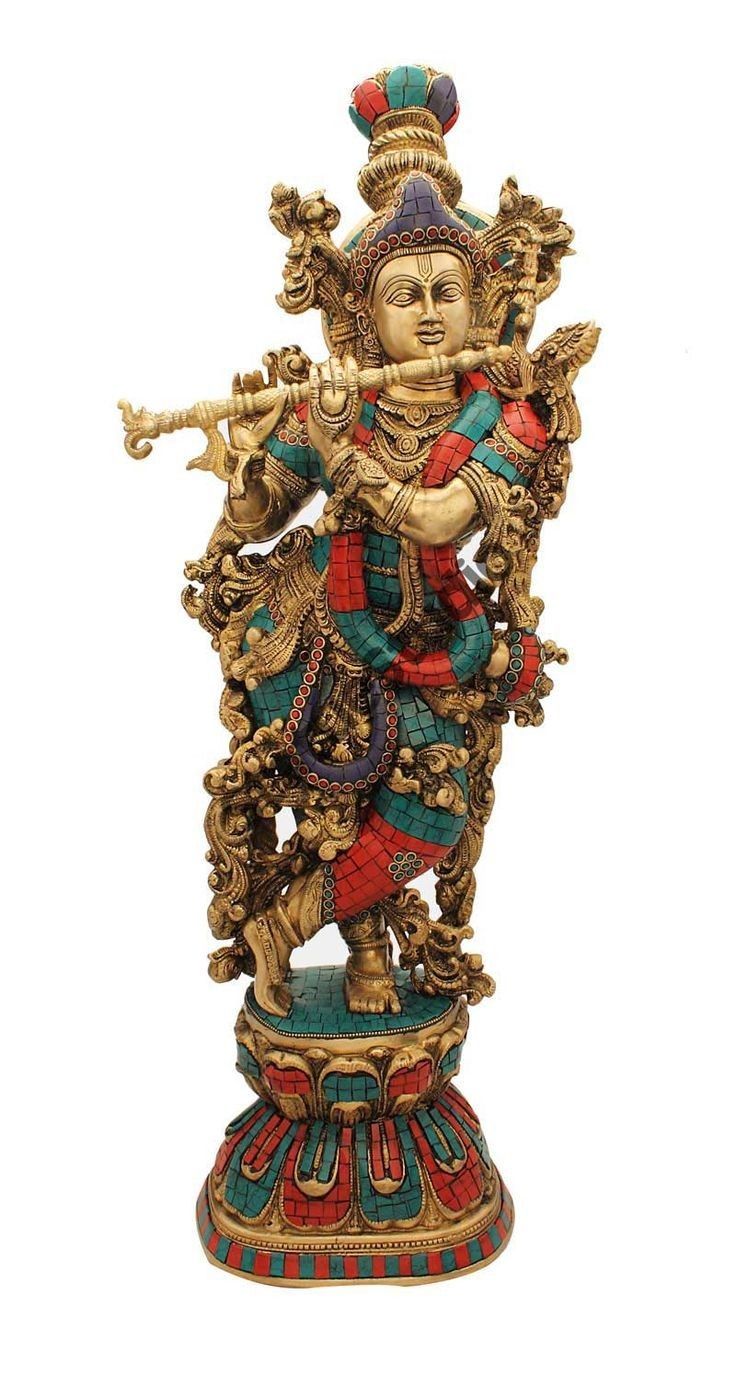 Brass Krishna Idol Color