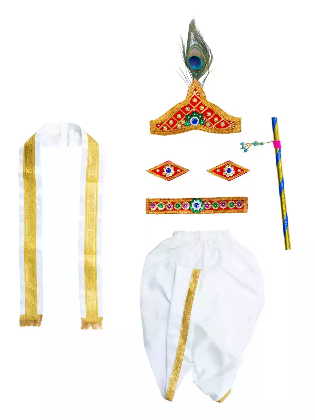 Kids Krishna Dress White